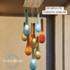 Candil 6 gotas vidrio soplado - acero inoxidable 316L / PIEZA ÚNICA